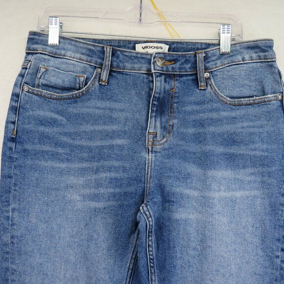 Vigoss Jeans Womens Size 30 Stevie Straight Leg Distressed Medium Wash Denim - Picture 3 of 10